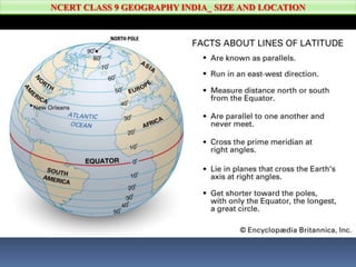 NCERT CLASS 9 GEOGRAPHY CHAPTER 1 INDIA SIZE AND LOCATION | PPTX
