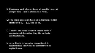 Enumeration In JAVA | PPTX
