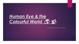 Human Eye & the
Colourful World 🌎 ✨️
By Maithili Bhanushali, Grade10
 