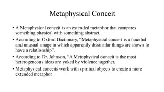 Conceits in Donne's Poetry | PPT