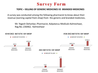 A survey was conducted among the following pharmacist to know about their
revenue (earning capital from shop) from the gen...