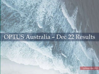 Updated: Mar 2023
OPTUS Australia – Dec 22 Results
 