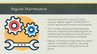 Steam Routine Maintenance Time Killing Bacteria and Germs with Industrial Steam Cleaners | PDF