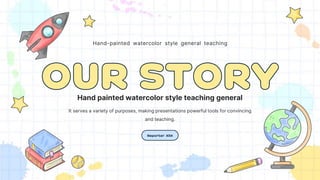 Hand painted watercolor style teaching general
It serves a variety of purposes, making presentations powerful tools for convincing
and teaching.
Reporter: XXX
Hand-painted watercolor style general teaching
 