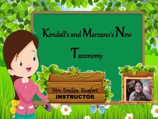 Kendall’s and Marzano’s New
Taxonomy
Mrs. Emilita Ricafort
INSTRUCTOR
 