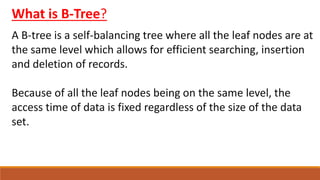 B TREE ( a to z concept ) in data structure or DBMS | PPT