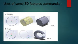 Uses of some 3D features commands:-
 