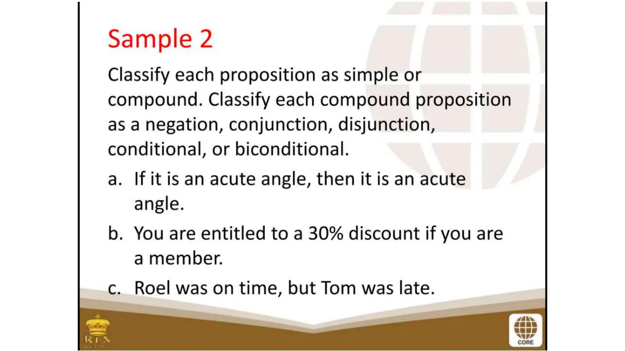 proposition and symbols - GENERAL MATHEMATICS