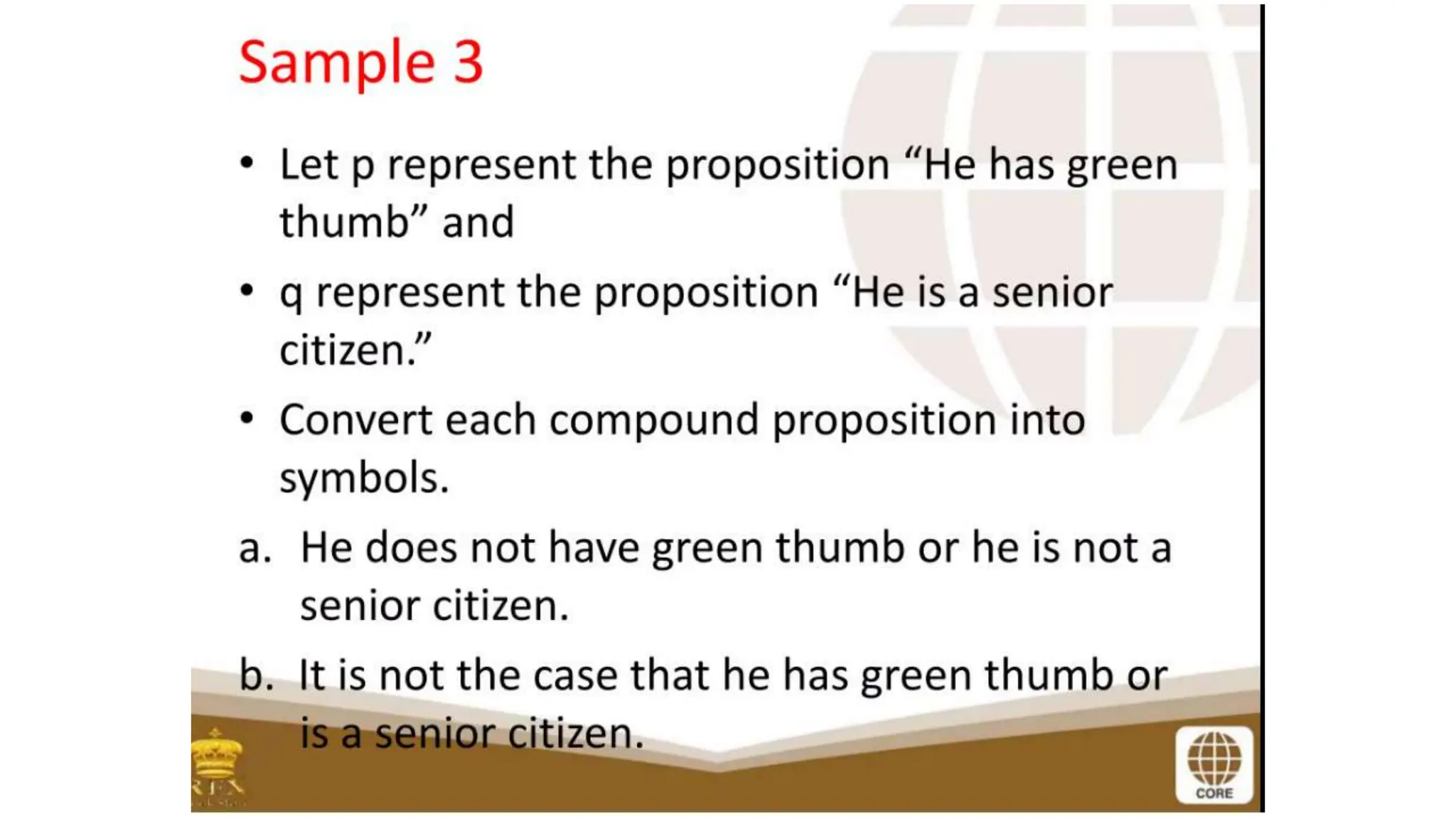 proposition and symbols - GENERAL MATHEMATICS
