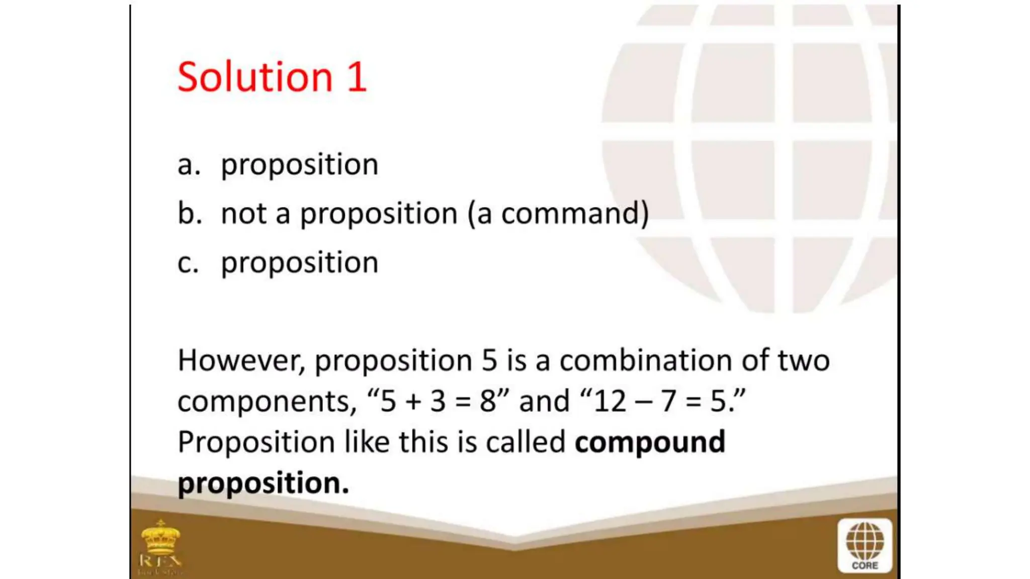 proposition and symbols - GENERAL MATHEMATICS
