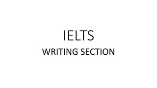 IELTS
WRITING SECTION
 