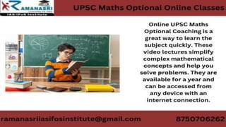Optional Learn UPSC Maths Optional Online Class learn es | PPTX