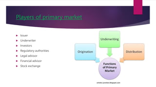 Primary market and instruments and palyers | PPTX