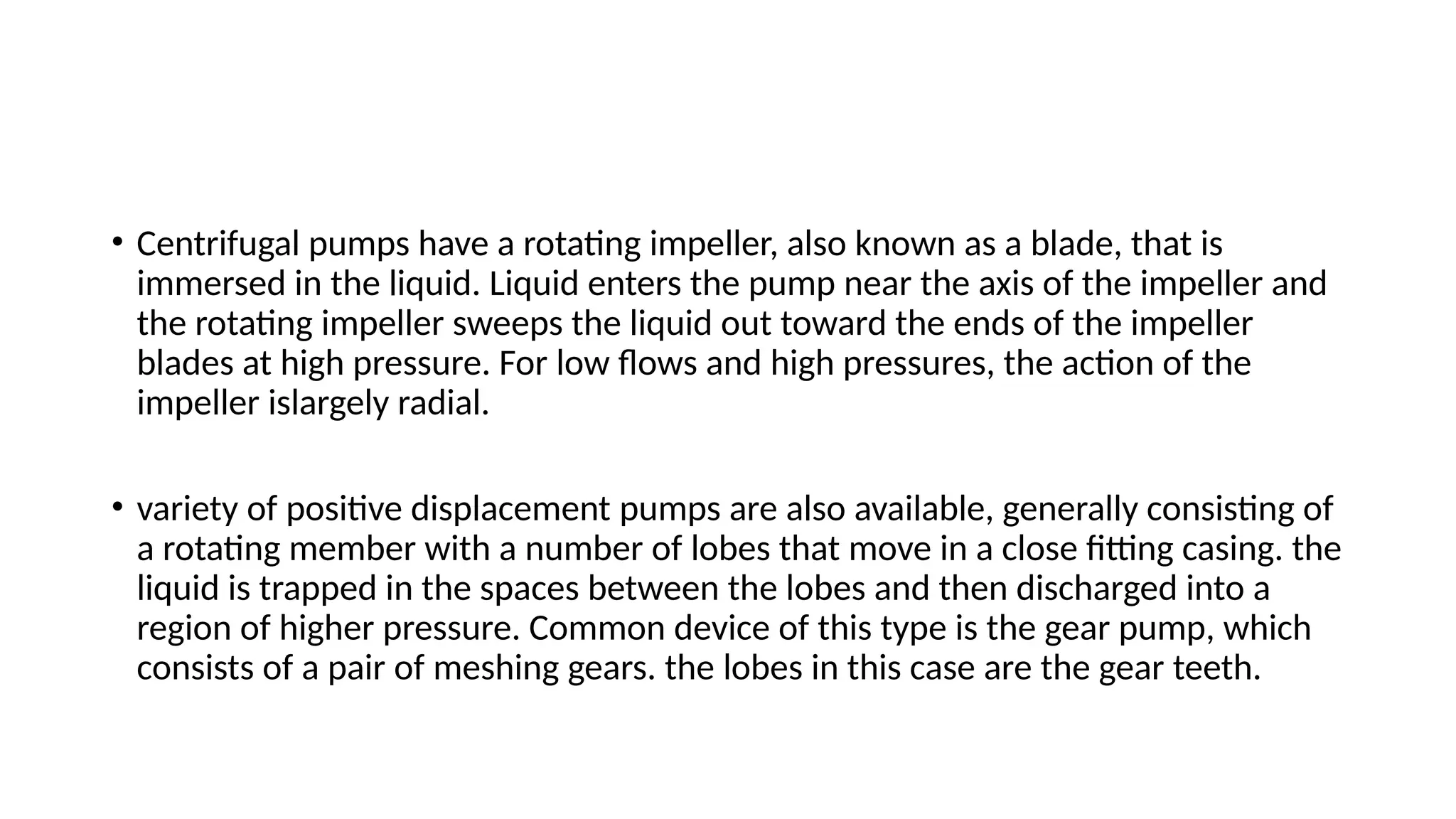 pump types and its principle ,centrifugal pump head calculation PPT