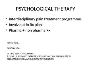 Pain Management Rx Example Non OPIOD management of pain by Dr.Vismaya | PPTX