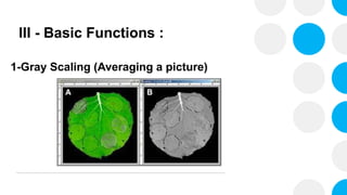 III - Basic Functions :
1-Gray Scaling (Averaging a picture)
 