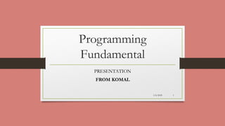 Presentation1.pdf programing fundamental | PPT