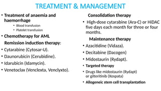 leukemia management and its prevention based on types | PPTX