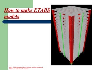 Modelling for etab and design on etabs for concrete | PPTX