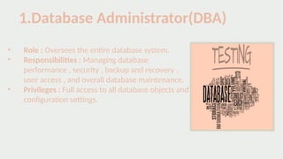 Presentation about Database and Database Administrator | PPTX