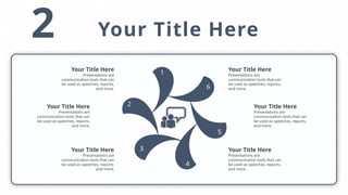 Your Title Here
2
1
6
5
4
3
2
Your Title Here
Presentations are
communication tools that can
be used as speeches, reports,
and more.
Your Title Here
Presentations are
communication tools that can
be used as speeches, reports,
and more.
Your Title Here
Presentations are
communication tools that can
be used as speeches, reports,
and more.
Your Title Here
Presentations are
communication tools that can
be used as speeches, reports,
and more.
Your Title Here
Presentations are
communication tools that can
be used as speeches, reports,
and more.
Your Title Here
Presentations are
communication tools that can
be used as speeches, reports,
and more.
 