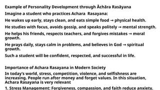 Presentation on role of Aachara Rasāyana | PPTX
