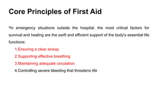First Air Principles Introduction to First Aid principles In health | PPTX