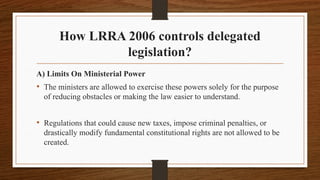 Parliamentary Control of Delegated Legislation | PPTX