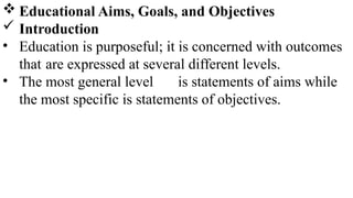 Aims Introduction introduction tothe educational philosophy | PPTX