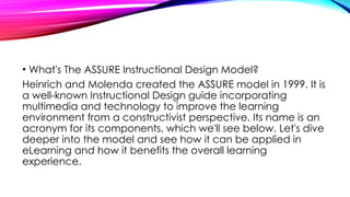 Integrating Technology and Media into Instruction: The Assure Model | PPTX