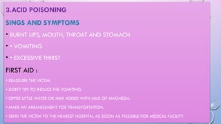 First aid management in different poisoning. | PPTX