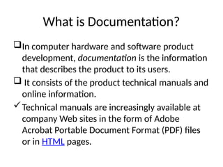 Computer Documention Comprehensive Guide to Maintaining Computer Hardware, Software, and ...