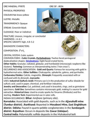 Comprehensive Overview of Iron and Copper Ore Minerals: Properties ...