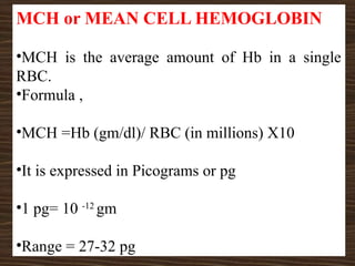 cbc and rbc indices in routine heamatology | PPTX