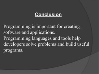 7.4 programming language implementation - introduction... Comprehensive Introduction to Programming Fundamentals and Tools | PPTX