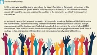 Comprehensive Guide to Community Immersion in NSTP for Civic Engagement ...