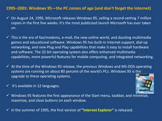 Software 1995 History of Windows | PPTX