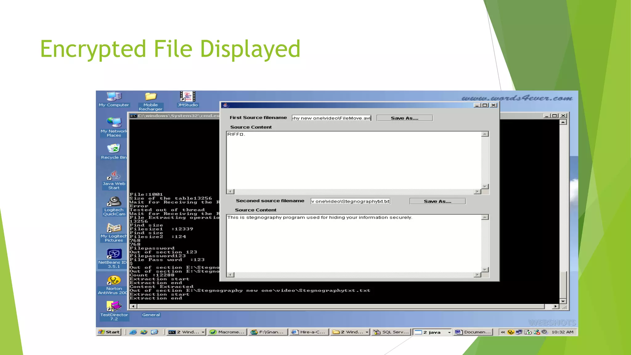 Encrypted File Displayed
 
