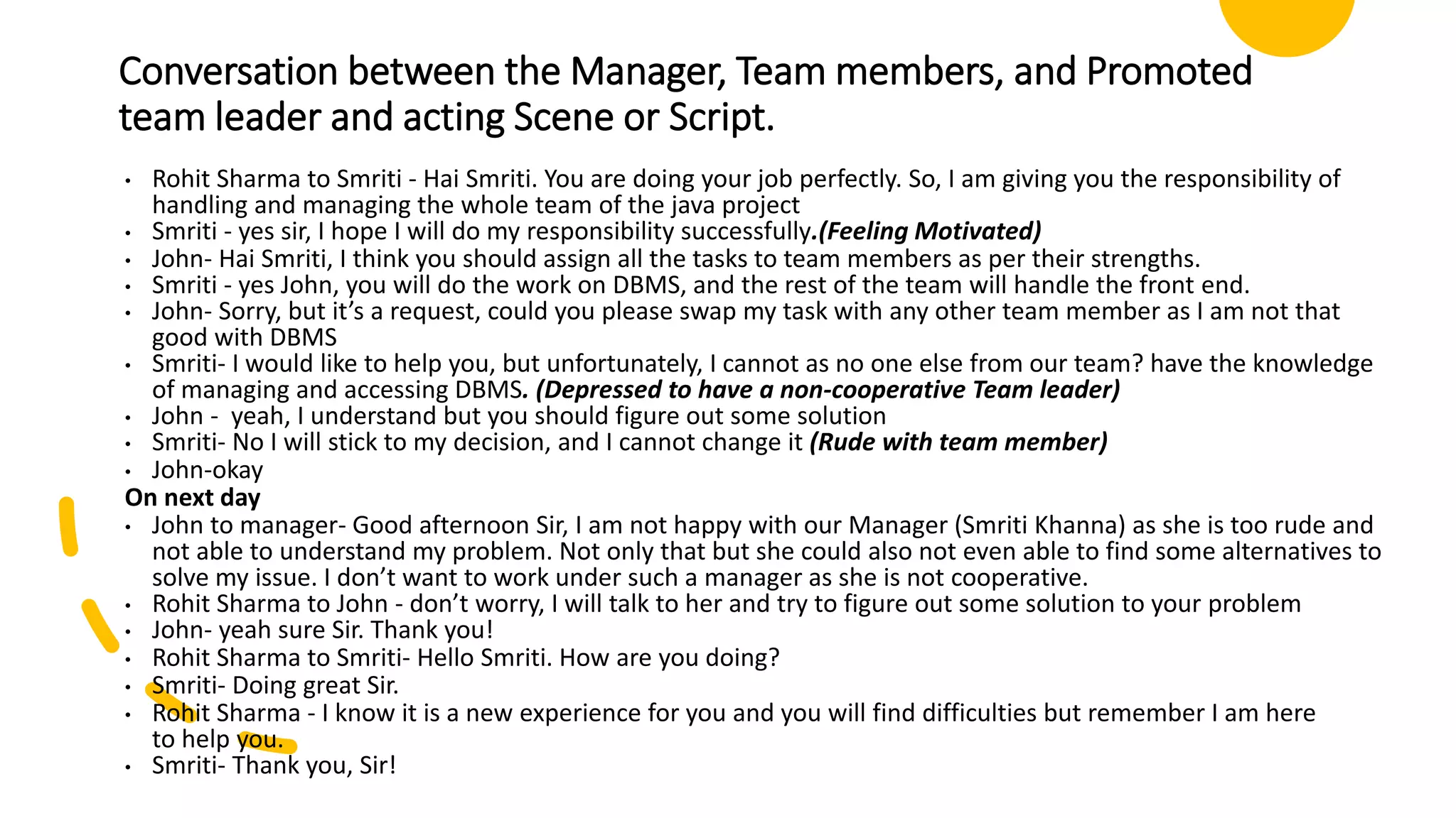 Role Play on Conflict Management | PPTX