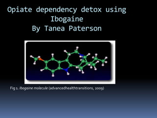 Opiate dependency detox using IbogaineBy Tanea Paterson Fig 1. Ibogaine molecule (advancedhealthtransitions,2009) 