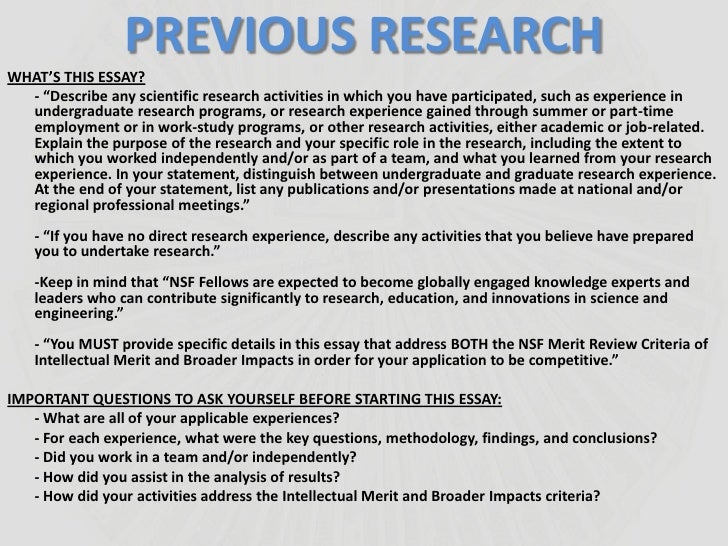 National Science Foundation Graduate Research Fellowship Program (GRFP) 2019 Competition