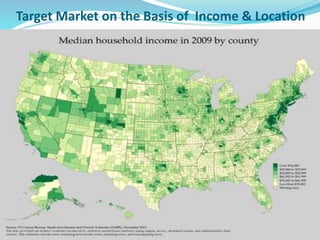 Target Market on the Basis of Income & Location
 