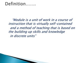 Presentation1 modularapproach-110322160708-phpapp01 | PPTX