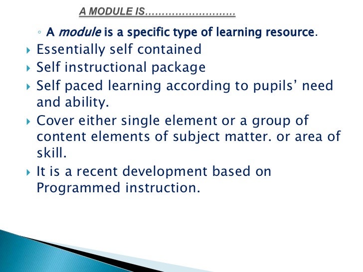 Presentation of modular approach