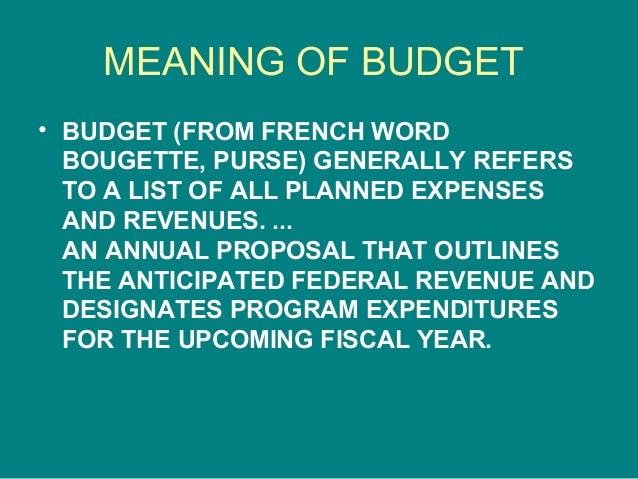 presentation1 ppt on budget