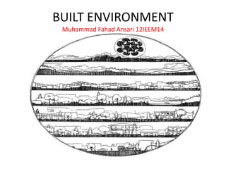 BUILT ENVIRONMENT
 Muhammad Fahad Ansari 12IEEM14
 