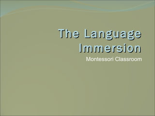 The Language
   Immersion
    Montessori Classroom
 