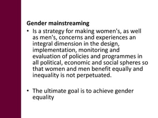 Some gender concepts