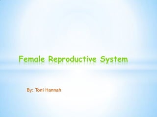 Female Reproductive System


 By: Toni Hannah
 