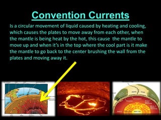 Convention Currents
Is a circular movement of liquid caused by heating and cooling,
which causes the plates to move away f...